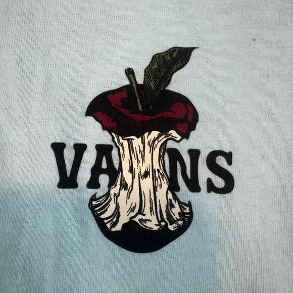 VANS Men's Short Sleeve Graphic T-Shirt Size Small Powder Blue Apple Hard Core - Picture 3 of 7